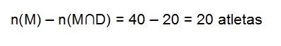a figura mostra o cálculo do número de elementos de M com M inter D