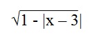 na figura temos a função raiz quadrada de 1 menos módulo de x menos 3.