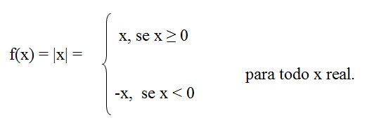 na figura mostramos a definição da função modular que vale f de x para x maior ou igual a zero e -x para
x menor que zero.