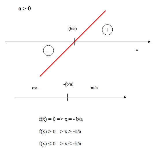 A figura mostra o gráfico da função para a > 0 - função crescente 