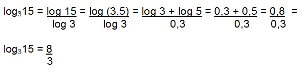na figura temos a mudança de base para logaritmo de 5 na base 3.