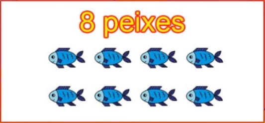 Na figura temos o desenho de 8 peixes.