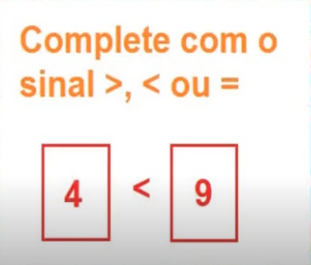 Sinal de maior, menor ou igual - Aula de Matemática. 