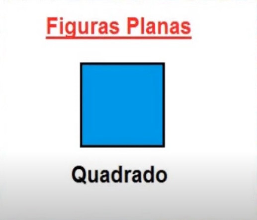 na figura temos um desenho de um quadrado. O quadrado é como um lado de uma caixa e os lados são iguais.