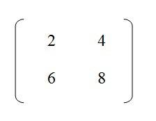 nesta figura temos uma matriz com duas linhas e duas colunas