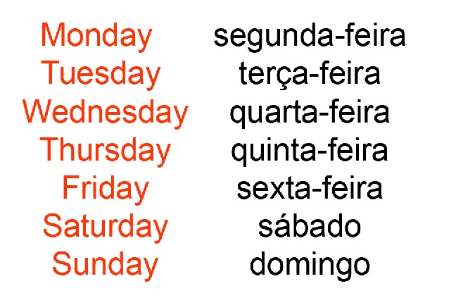 Como dizer os dias da semana em inglês?